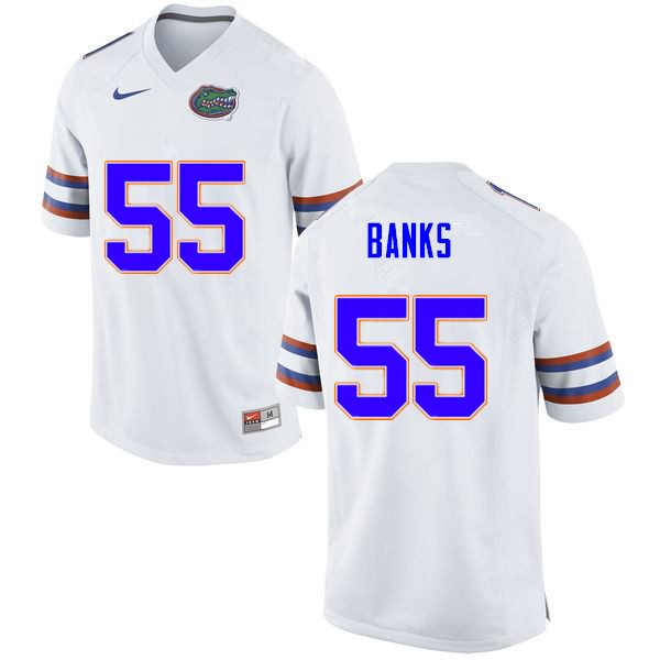 Men's NCAA Florida Gators Noah Banks #55 Stitched Authentic Nike White College Football Jersey KMH4065RK